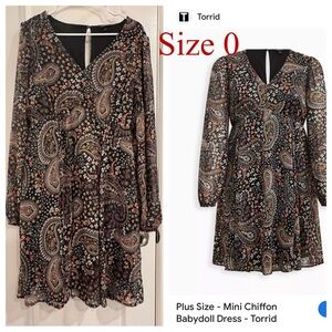 Torrid Multicolor Paisley Chiffon Dress